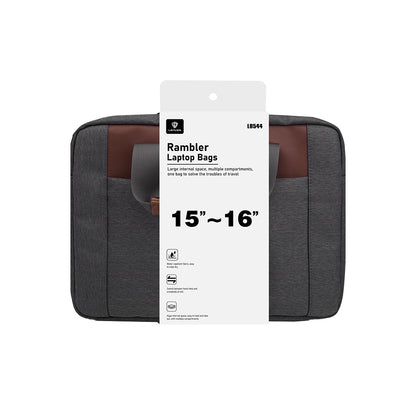 Lenyes LB544 Rambler Serisi Polyester Kumaş 15-16 inç Su Geçirmez Laptop Çantası Gri
