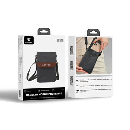 Lenyes LB546 Rambler Serisi Polyester Kumaş Su Geçirmez Mobil Aksesuar Çantası Gri