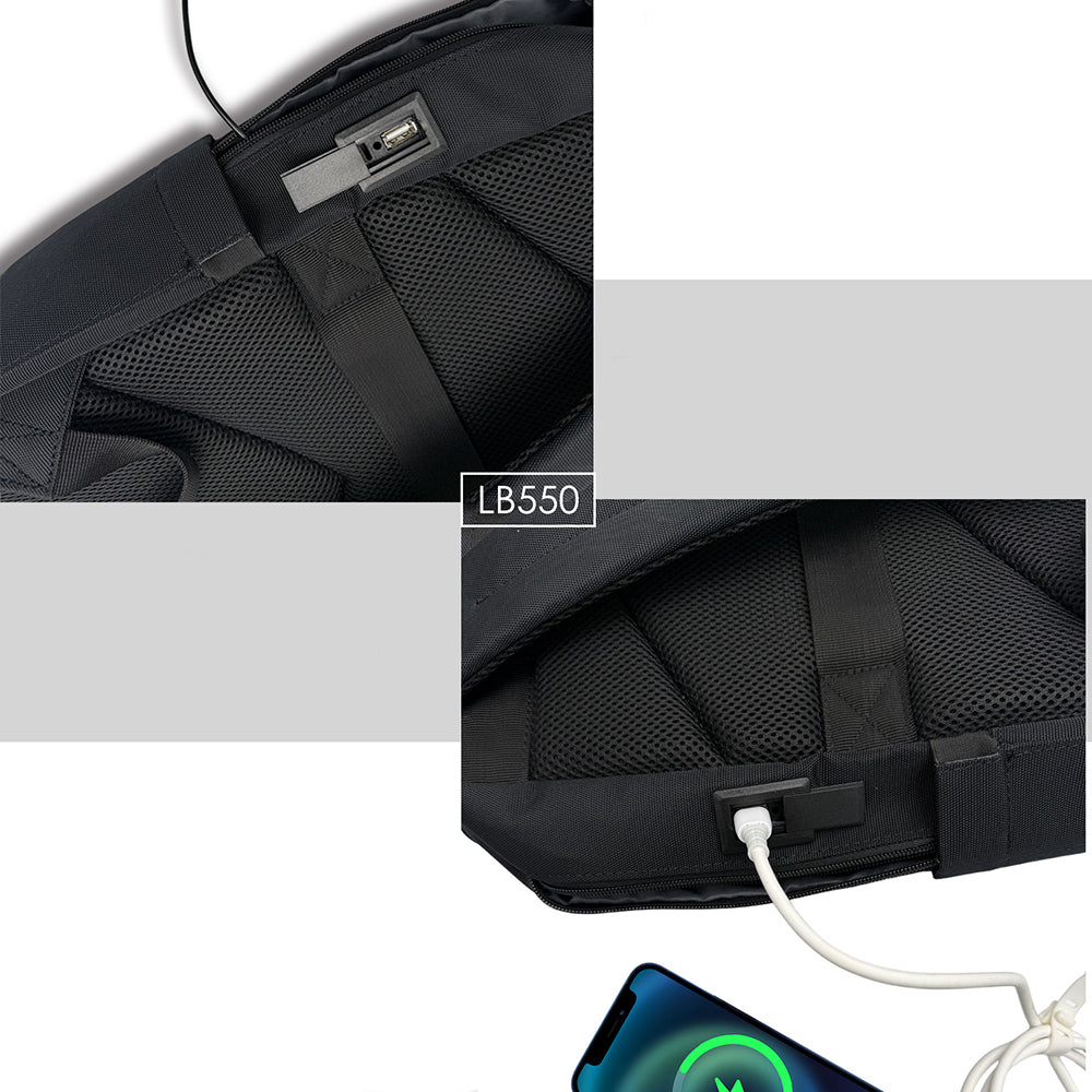 Lenyes LB550 Voyagers Serisi 1200D Su Geçirmez Seyahat Sırt Çantası Siyah