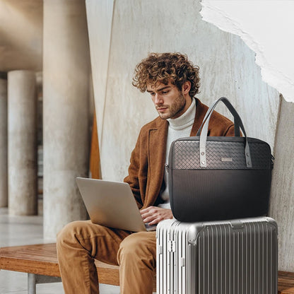 Lenyes LB552 Voyagers Serisi Su Geçirmez Polyester Kumaş Çıkarılabilir Omuz Askılı 13-14 inç Laptop Çantası Siyah