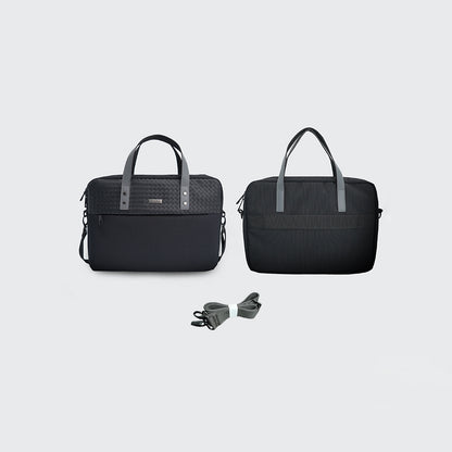 Lenyes LB553 Voyagers Serisi Su Geçirmez Polyester Kumaş Çıkarılabilir Omuz Askılı 15-16 inç Laptop Çantası Siyah