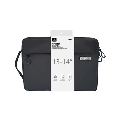 Lenyes LB575 Creator Serisi Darbe Emici Su Geçirmez Polyester Kumaş 13-14 inç Laptop Çantası Siyah