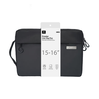 Lenyes LB576 Creator Serisi Darbe Emici Su Geçirmez Polyester Kumaş 15-16 inç Laptop Çantası Siyah