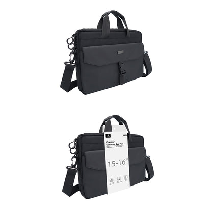 Lenyes LB578 Creator Serisi Su Geçirmez Polyester Kumaş Bagaj ve Çıkarılabilir Omuz Askılı 15-16 inç Laptop Çantası Siyah