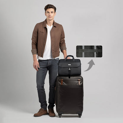 Lenyes LB578 Creator Serisi Su Geçirmez Polyester Kumaş Bagaj ve Çıkarılabilir Omuz Askılı 15-16 inç Laptop Çantası Siyah