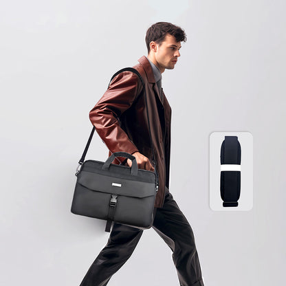 Lenyes LB578 Creator Serisi Su Geçirmez Polyester Kumaş Bagaj ve Çıkarılabilir Omuz Askılı 15-16 inç Laptop Çantası Siyah