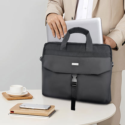 Lenyes LB578 Creator Serisi Su Geçirmez Polyester Kumaş Bagaj ve Çıkarılabilir Omuz Askılı 15-16 inç Laptop Çantası Siyah