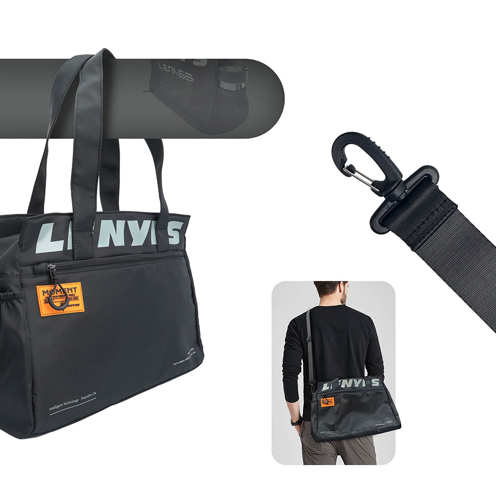 Lenyes LB580 Roamer Serisi Su Geçirmez Hazneli Omuz Askılı Seyahat Çantası Siyah