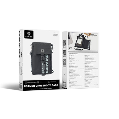 Lenyes LB582 Roamer Serisi Çok Amaçlı Su Geçirmez Polyester Kumaş Ayarlanabilir Omuz Askılı Çapraz Vücut Çantası Gri