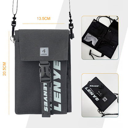 Lenyes LB582 Roamer Serisi Çok Amaçlı Su Geçirmez Polyester Kumaş Ayarlanabilir Omuz Askılı Çapraz Vücut Çantası Gri