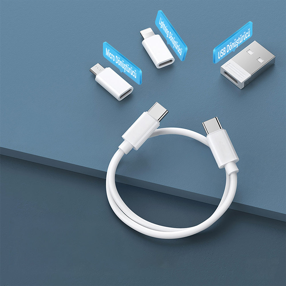 Lenyes LB601 6in1 Type-C to Type-C Kablolu 60W Çevirici Adaptör Seti Standlı Saklama Kutusu