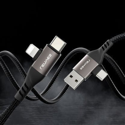 Lenyes LC501 4in1 A+C to C+L Şarj ve Data Kablosu 60W 1M Gri