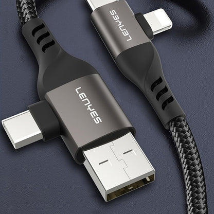 Lenyes LC501 4in1 A+C to C+L Şarj ve Data Kablosu 60W 1M Gri
