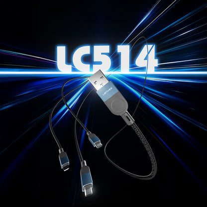 Lenyes LC514 USB-A to Lightning Hızlı Şarj Özellikli Örgülü Data ve Şarj Kablosu 15W 1M Siyah