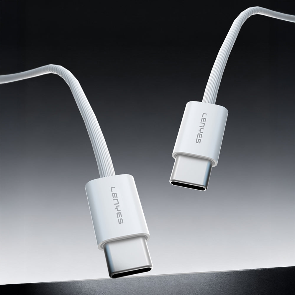 Lenyes LC526 Type-C to Type-C Akıllı Çip Koruma Özellikli Data ve Şarj Kablosu 60W 1.2M Beyaz