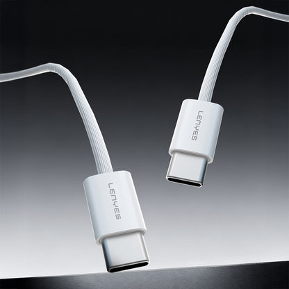 Lenyes LC526 Type-C to Type-C Akıllı Çip Koruma Özellikli Data ve Şarj Kablosu 60W 1.2M Beyaz