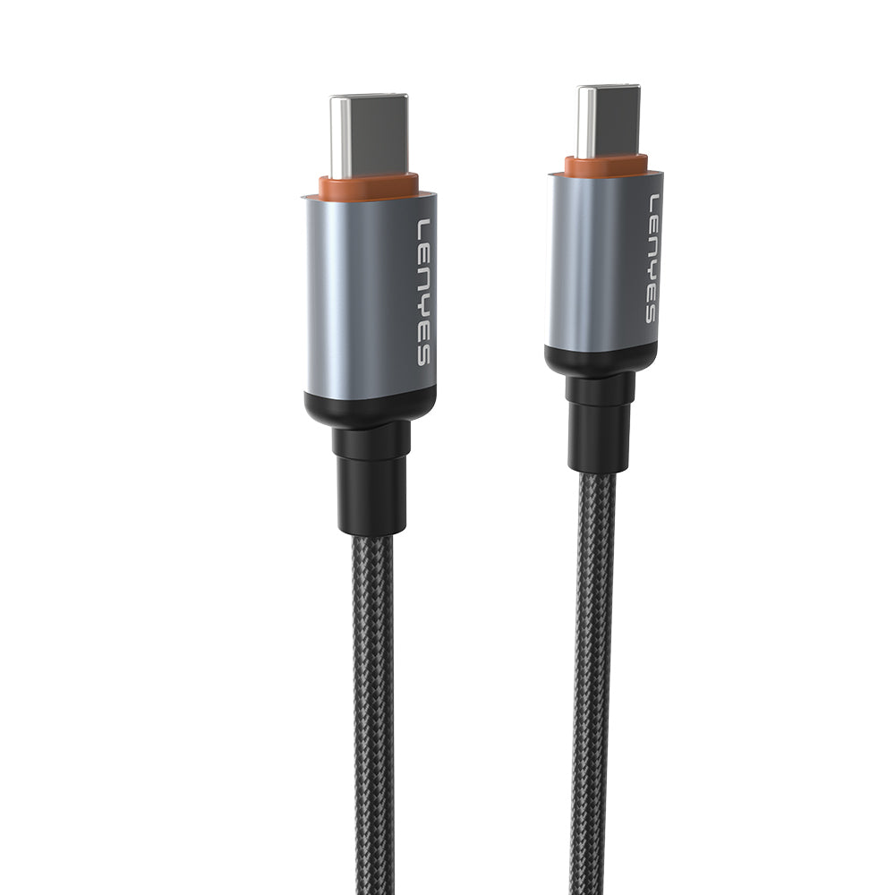Lenyes LC528 Type-C to Type-C Hızlı Şarj Özellikli Örgülü Data ve Şarj Kablosu 60W 1M Siyah