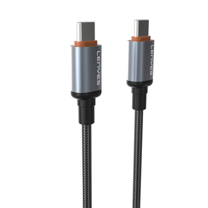 Lenyes LC528 Type-C to Type-C Hızlı Şarj Özellikli Örgülü Data ve Şarj Kablosu 60W 1M Siyah