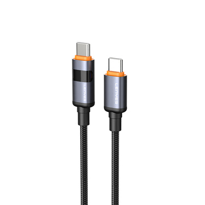 Lenyes LC529 Type-C to Type-C LED Dijital Göstergeli Hızlı Şarj Özellikli Data ve Şarj Kablosu 100W 1M Siyah