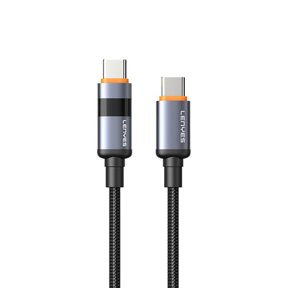 Lenyes LC529 Type-C to Type-C LED Dijital Göstergeli Hızlı Şarj Özellikli Data ve Şarj Kablosu 100W 1M Siyah