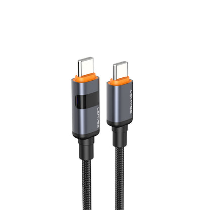 Lenyes LC529 Type-C to Type-C LED Dijital Göstergeli Hızlı Şarj Özellikli Data ve Şarj Kablosu 100W 1M Siyah