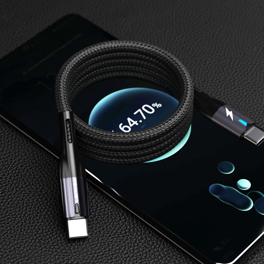 Lenyes LC535 Type-C to Type-C Hızlı Şarj Özellikli Data ve Şarj Kablosu 60W 1M Siyah