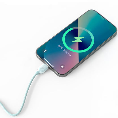 Lenyes LC536 Type-C to Type-C PD Örgü Tasarımlı Hızlı Şarj Özellikli Data ve Şarj Kablosu 60W 1M Yeşil