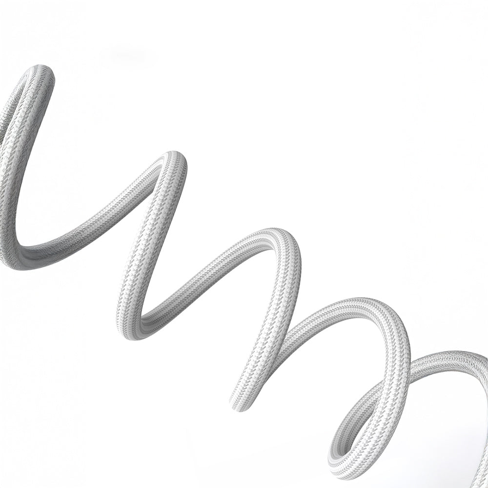 Lenyes LC536 Type-C to Type-C PD Örgü Tasarımlı Hızlı Şarj Özellikli Data ve Şarj Kablosu 60W 1M Beyaz