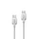 Lenyes LC536 Type-C to Type-C PD Örgü Tasarımlı Hızlı Şarj Özellikli Data ve Şarj Kablosu 60W 1M Beyaz