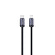 Lenyes LC537 Type-C to Lightning Hızlı Şarj Özellikli Örgülü Data ve Şarj Kablosu 27W 1M Siyah