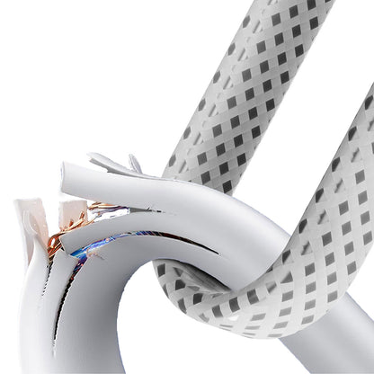 Lenyes LC538 Type-C to Lightning Hızlı Şarj Özellikli 48D Aramid Fiber Örgü Tasarımlı Data ve Şarj Kablosu 27W 1M Beyaz