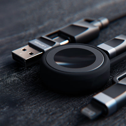 Lenyes LC541 USB-A + Type-C to Lightning – Type-C – Akıllı Saat Şarj Kablosu 60W 1M Siyah