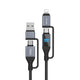 Lenyes LC542 Dijital Göstergeli 4in1 USB-A - Type-C + Type-C to Lightning 100W 1M Siyah