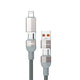 Lenyes LC543 4in1 Hızlı Şarj Özellikli USB-A - Type-C + Type-C to Lightning Data ve Şarj Kablosu 240W 1M Gri