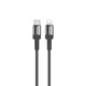 Lenyes LC546 Type-C to Lightning Örgü Tasarımlı Hızlı Şarj Özellikli Data ve Şarj Kablosu 27W 1M