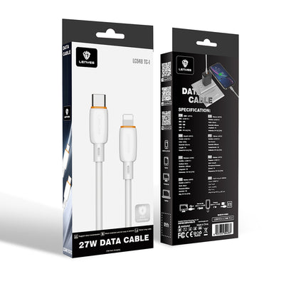 Lenyes LC548-TC-L Type-C to Ligthing Hızlı Şarj Özellikli Data ve Şarj Kablosu 27W 1M Beyaz