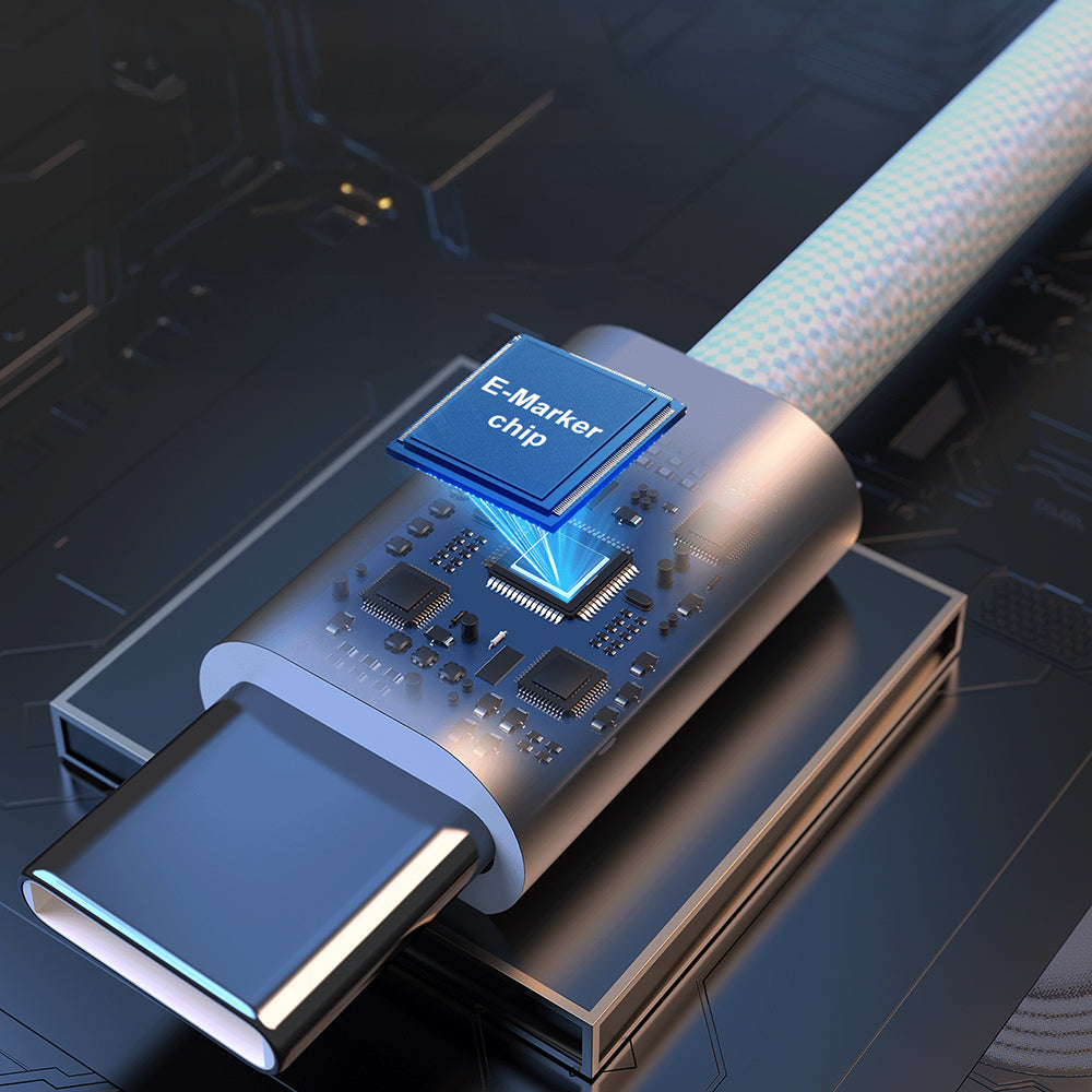 Lenyes LC551 Type-C to Type-C PD Örgü Tasarımlı Hızlı Şarj Özellikli Data ve Şarj Kablosu 60W 1M Beyaz