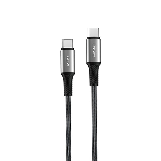 Lenyes LC559 Type-C to Type-C PD Örgü Tasarımlı Hızlı Şarj Özellikli Data ve Şarj Kablosu 60W 1M