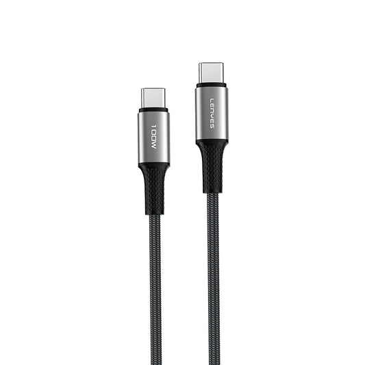 Lenyes LC561 Type-C to Type-C PD Örgü Tasarımlı Hızlı Şarj Özellikli Data ve Şarj Kablosu 100W 1M