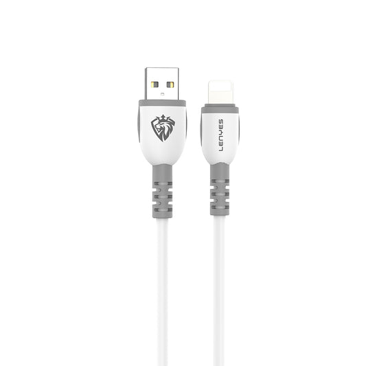 Lenyes LC979 USB-A to Lightning Hızlı Şarj Özellikli Data ve Şarj Kablosu 2.4A 1M Beyaz