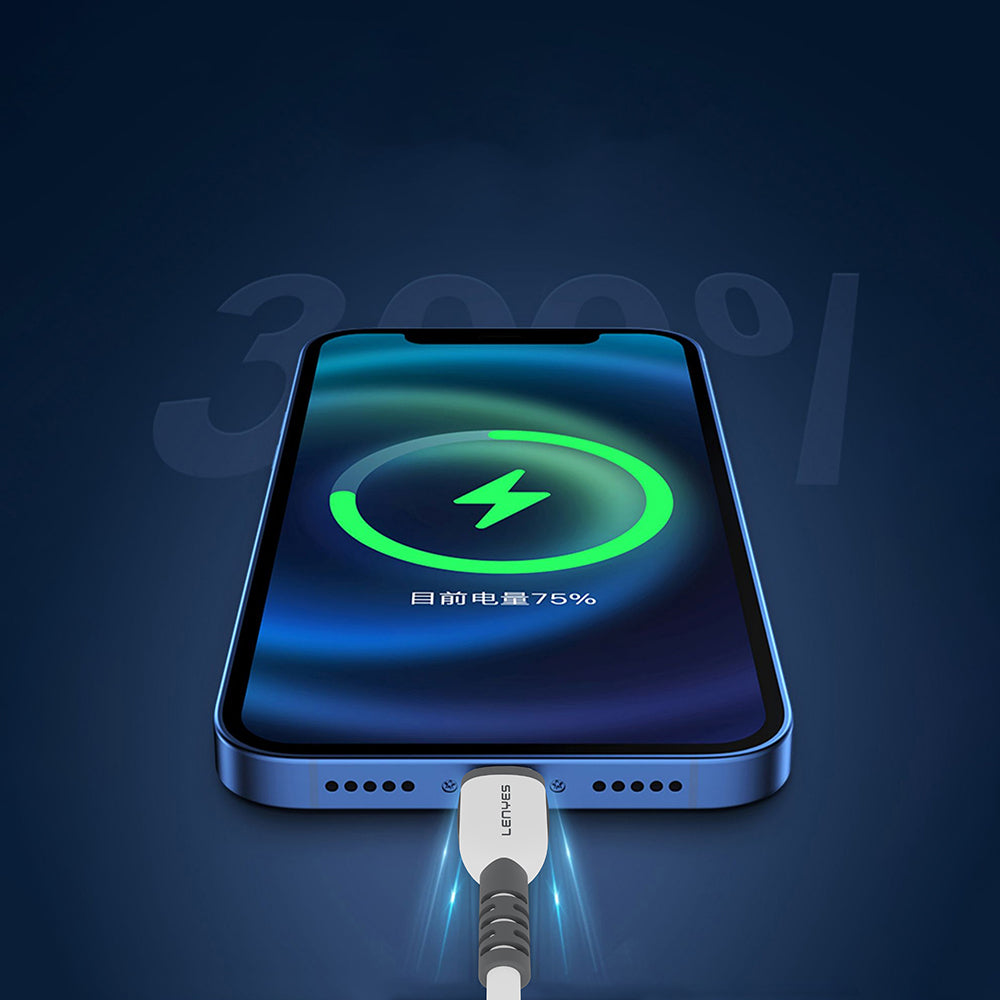Lenyes LC979 USB-A to Type-C Hızlı Şarj Özellikli Data ve Şarj Kablosu 2.4A 1M Beyaz