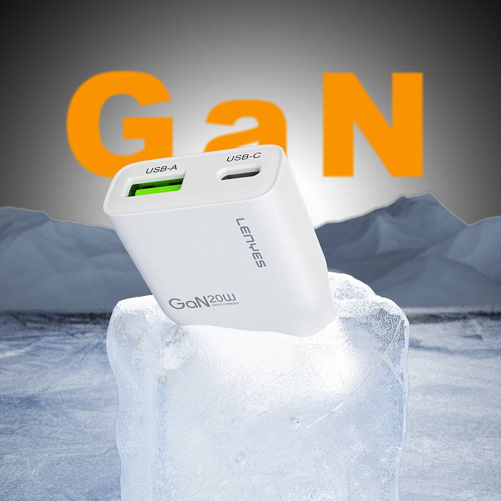 Lenyes LCH11 Serisi Type-C to Lightning GaN Teknolojili PD Hızlı Şarj Özellikli Kablolu Şarj Seti 20W Beyaz