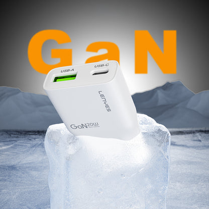 Lenyes LCH11 Serisi Type-C to Type-C GaN Teknolojili PD Hızlı Şarj Özellikli Kablolu Şarj Seti 20W Beyaz