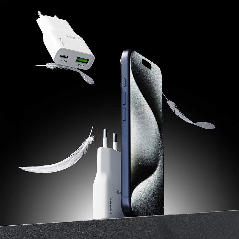 Lenyes LCH11 Serisi Type-C to Type-C GaN Teknolojili PD Hızlı Şarj Özellikli Kablolu Şarj Seti 20W Beyaz