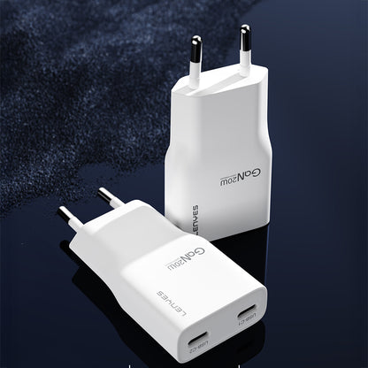 Lenyes LCH15 Dual Type-C PD GaN Teknolojili Hızlı Şarj Başlığı 20W Beyaz