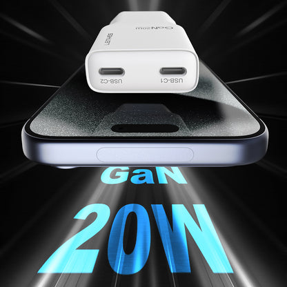 Lenyes LCH15-EU TC-L Type-C to Lightning GaN Teknolojili PD Hızlı Şarj Özellikli Şarj Seti 20W Beyaz