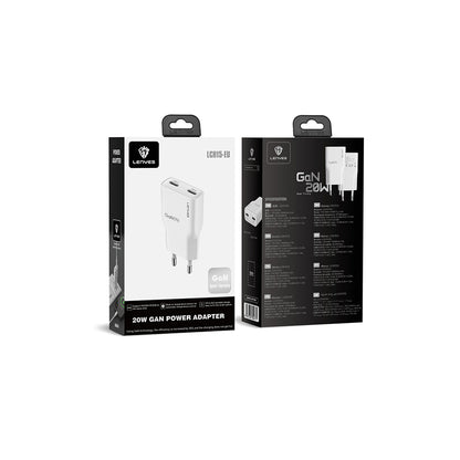 Lenyes LCH15-EU TC-L Type-C to Lightning GaN Teknolojili PD Hızlı Şarj Özellikli Şarj Seti 20W Beyaz