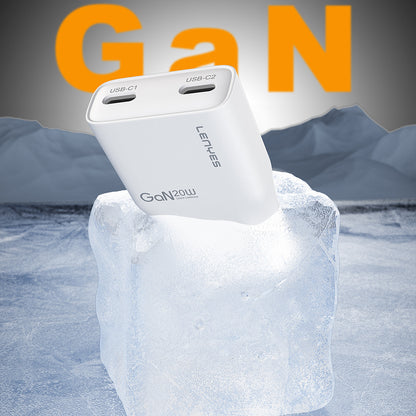 Lenyes LCH15-EU TC-TC Type-C to Type-C GaN Teknolojili PD Hızlı Şarj Özellikli Şarj Seti 20W Beyaz