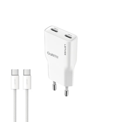 Lenyes LCH15-EU TC-TC Type-C to Type-C GaN Teknolojili PD Hızlı Şarj Özellikli Şarj Seti 20W Beyaz