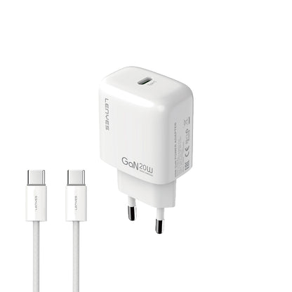 Lenyes LCH90-TC-TC Type-C to Type-C GaN Teknolojili PD Hızlı Şarj Özellikli Şarj Seti 20W Beyaz
